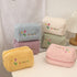 Cute Cosmetic Storage Bag Embroidered Flowers Cosmetic Bag Pencil Case Soft plush Makeup Bag for Lipstick Jewelry Pouch